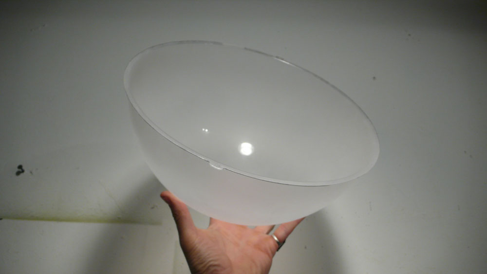 12" transparent, plastic hemisphere